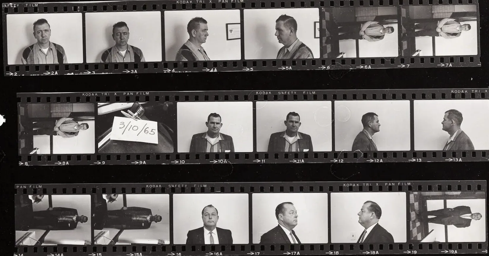 Black and white mugshot contact sheet